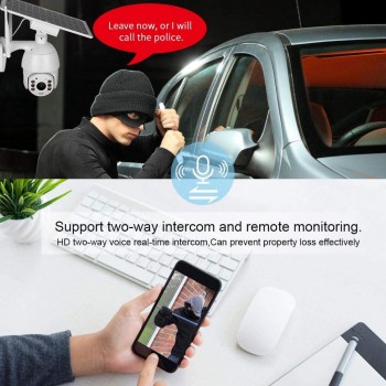 WESTON 太陽能高清無線網絡攝像機 白色 Solar Panel 4G/WIFI 4MP IP Camera Q5